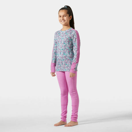 Helly Hansen Juniors' Graphic LIFA® Merino Base Layer Set Skiundertøj Børn - Meta Pink -