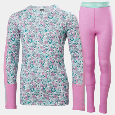 Helly Hansen Juniors' Graphic LIFA® Merino Base Layer Set Skiundertøj Børn - Meta Pink - Meta Pink
