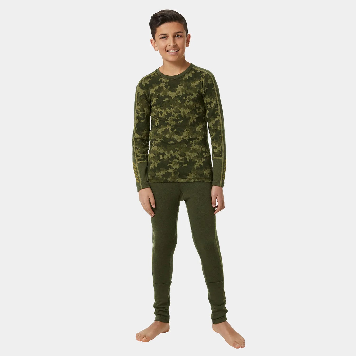 Helly Hansen Juniors' Graphic LIFA® Merino Base Layer Set Skiundertøj Børn - Utility Green - Utility Green
