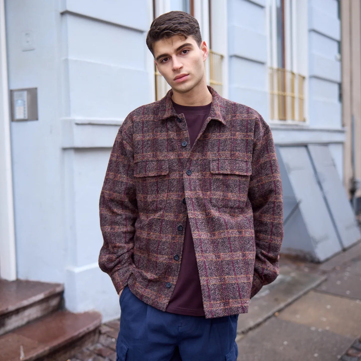 By Garment Makers Lennox Wool Overshirt Timber Skjorte Herre - Ebony Brown -