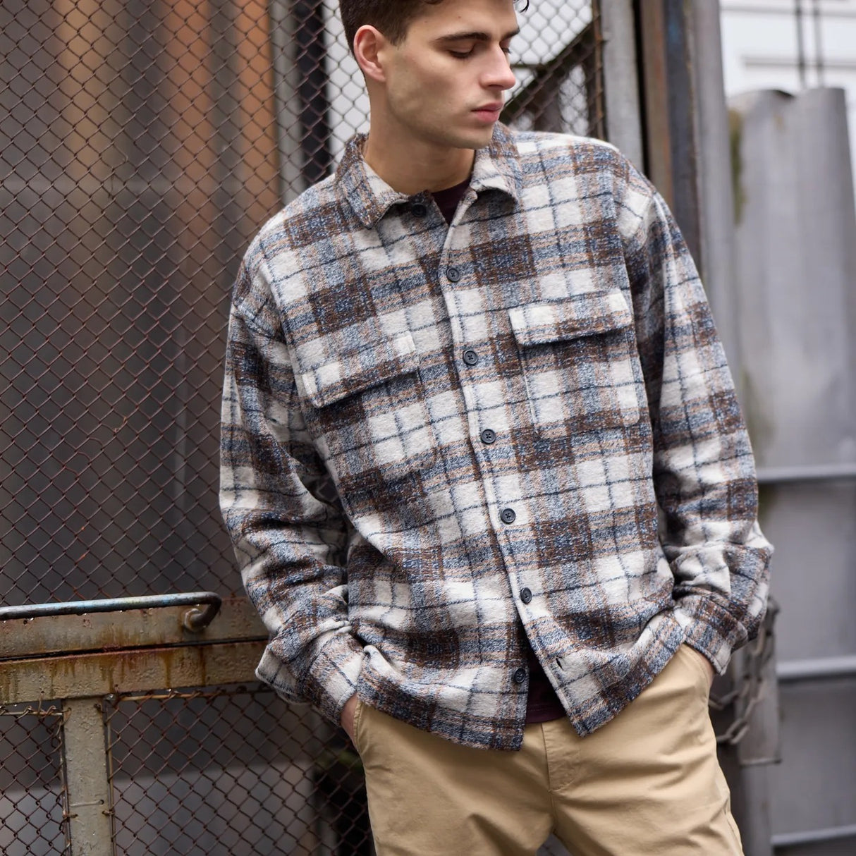 By Garment Makers Lennox Wool Overshirt Timber Skjorte Herre - Sand -