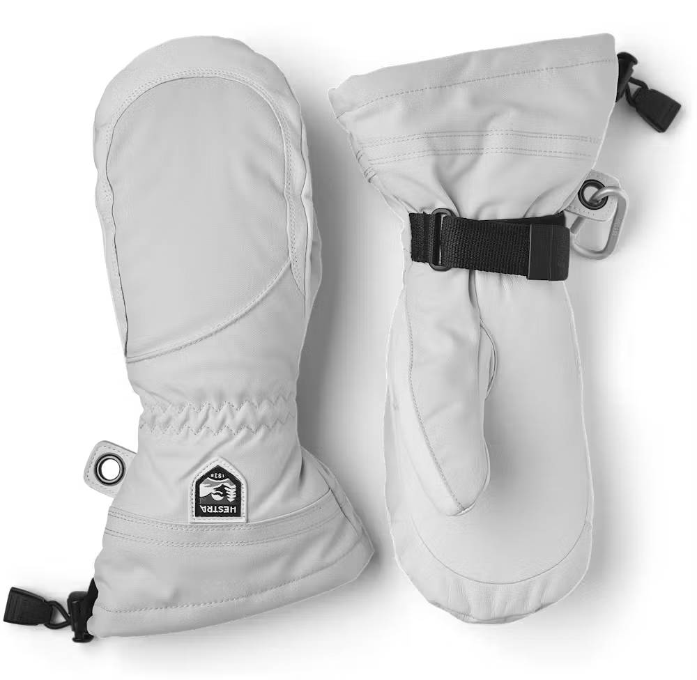 Hestra Heli Ski Female Mitt Skihandsker Dame - Pale Grey & Offwhite - Pale grey & offwhite