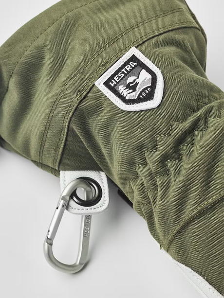 Hestra Heli Ski Female Mitt Skihandsker Dame - Olive & Offwhite -