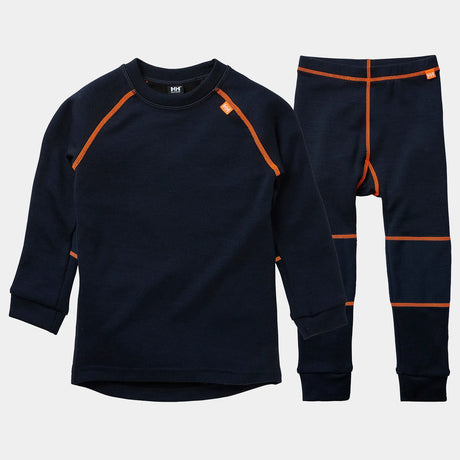Helly Hansen Kids' HH LIFA® Merino Base Layer Set Skiundertøj Børn - 597 Navy - 597 Navy