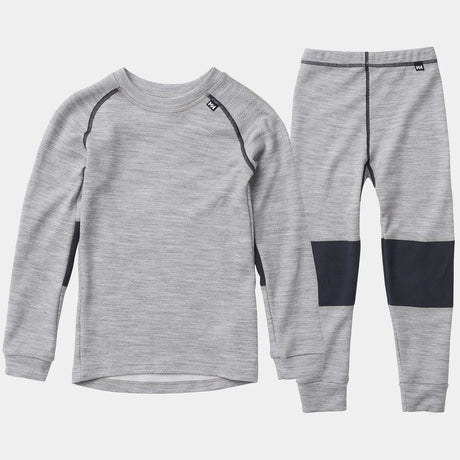 Helly Hansen Kids' HH LIFA® Merino Base Layer Set Skiundertøj Børn - Grey Melange - Grey Melange