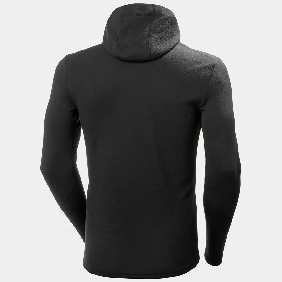 Helly Hansen Men's LIFA® Merino Midweight 2-in-1 Base Layer Hoodie Skiundertrøje Herre - Black -