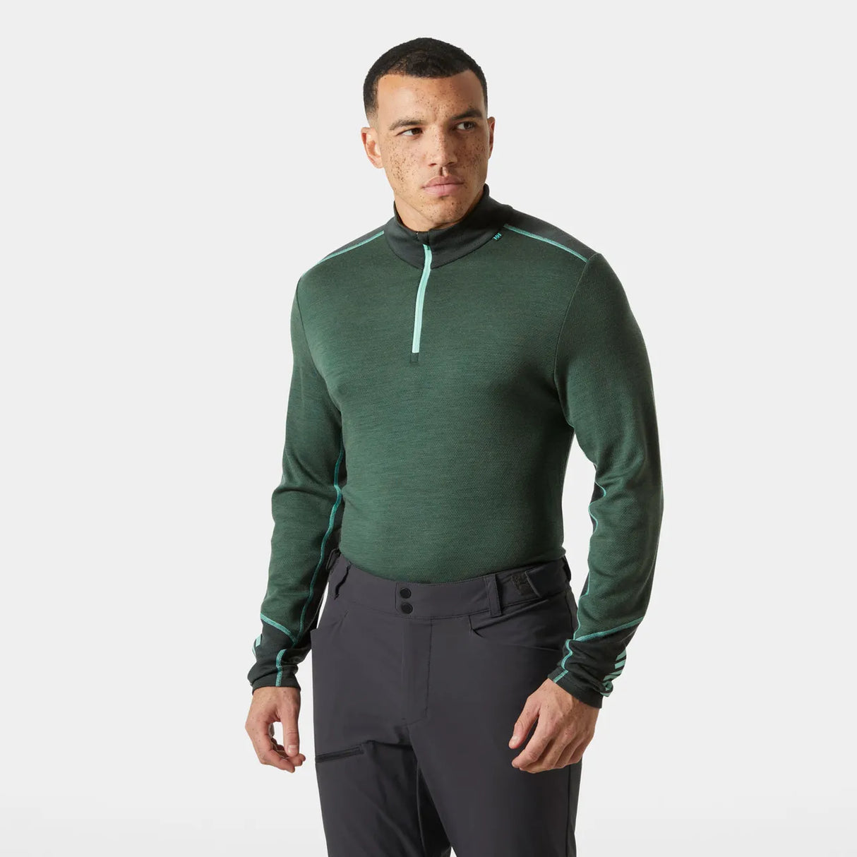 Helly Hansen Men's LIFA® Merino Midweight Half-zip Base Layer Skiundertrøje Herre - Jungle Green - Jungle Green