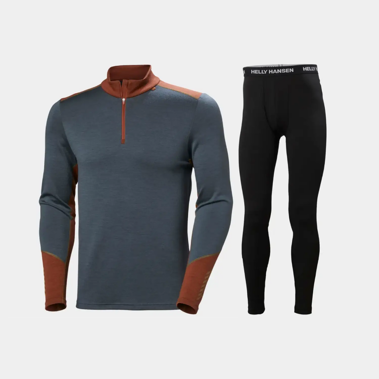 Helly Hansen Men's LIFA® Merino Midweight Half-Zip & Pants Skiundertøj Sæt Herre - Alpine Frost / Black - 2XL