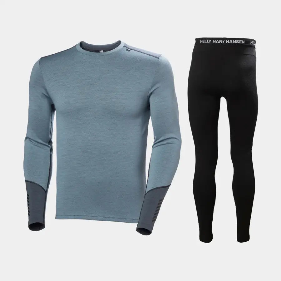 Helly Hansen Men's LIFA® Merino Midweight Crew & Pants Skiundertøj Sæt Herre - Washed Navy / Black - XXL