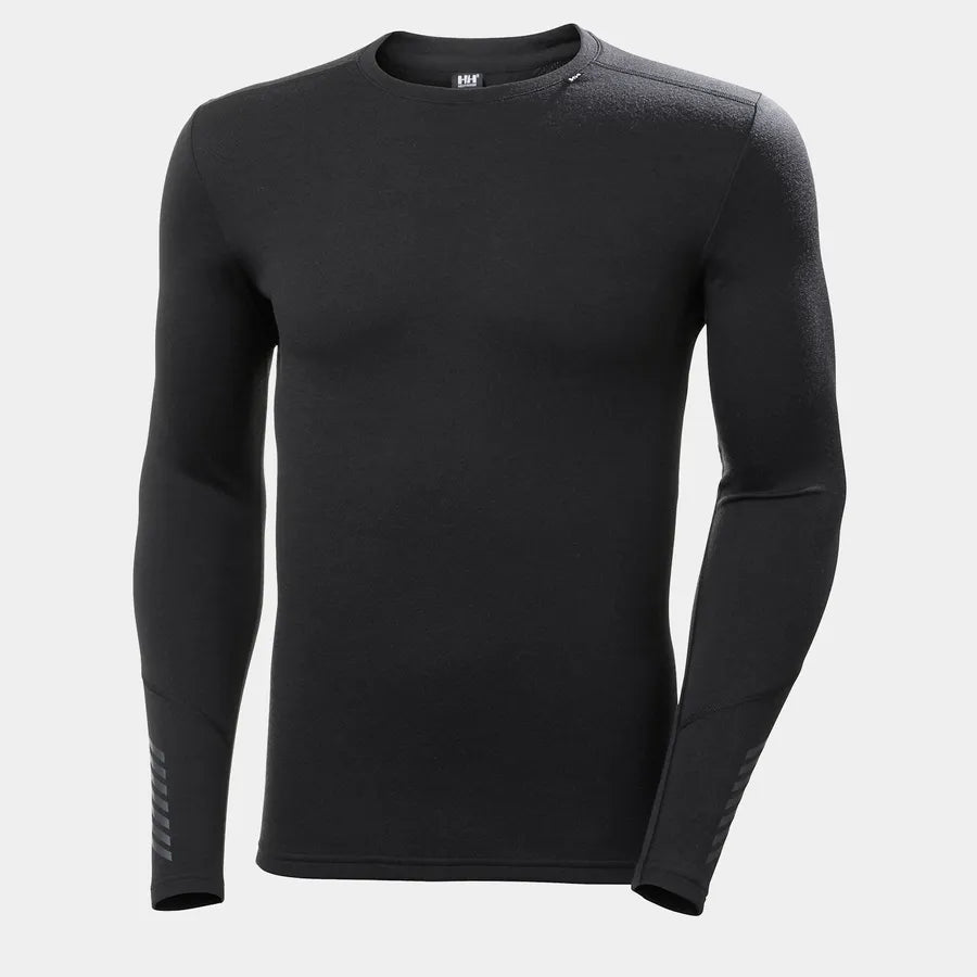 Helly Hansen Men's LIFA® Merino Midweight Crew Base Layer Skiundertrøje Herre - Black - Black