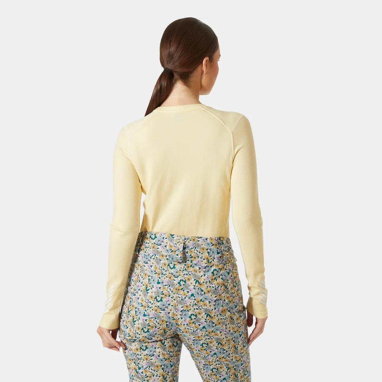 Helly Hansen Women’s LIFA® Merino Midweight Graphic Long-Sleeve Crew Base Layer Skiundertrøje Dame - Yellow Cream -