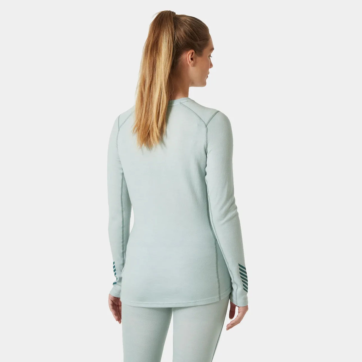 Helly Hansen Women’s LIFA® Merino Midweight Graphic Long-Sleeve Crew Base Layer Skiundertrøje Dame - Green Mist -
