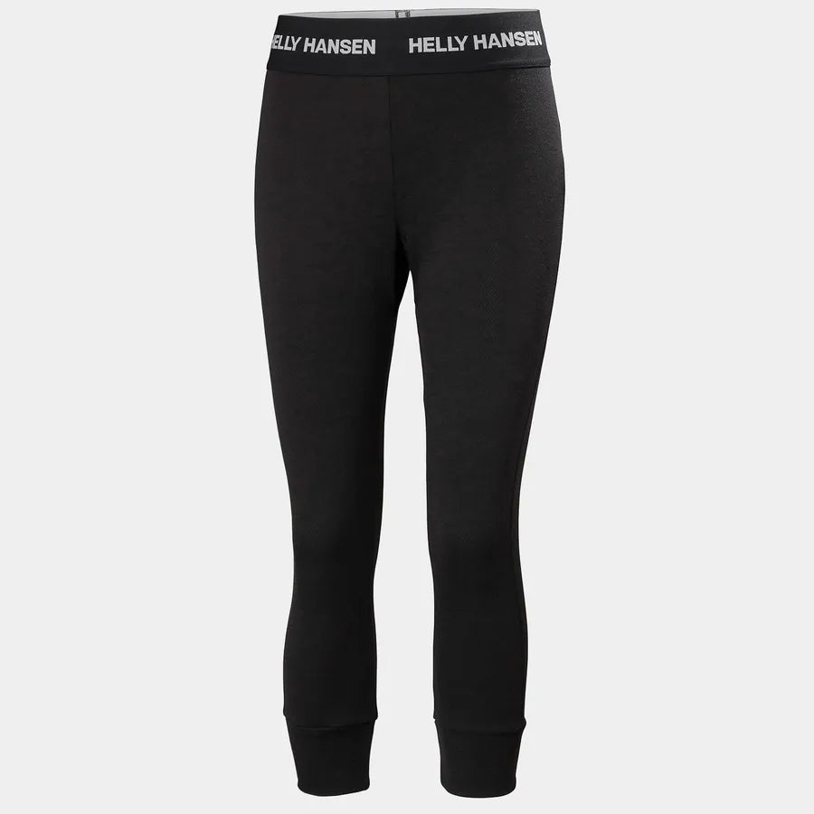 Helly Hansen Women's LIFA® Merino Midweight Crew & 3/4 Pants Base Layer Skiundertøj Sæt Dame - Light Cyan / Black -