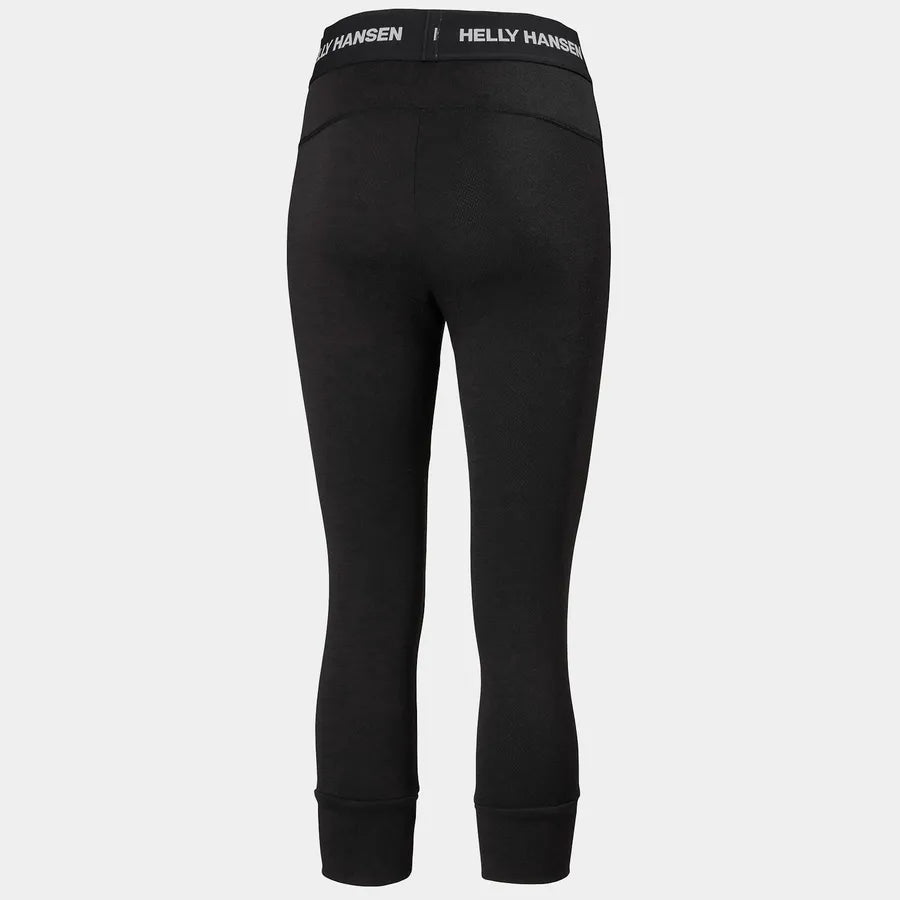Helly Hansen Women's LIFA® Merino Midweight Crew & 3/4 Pants Base Layer Skiundertøj Sæt Dame - Light Cyan / Black -