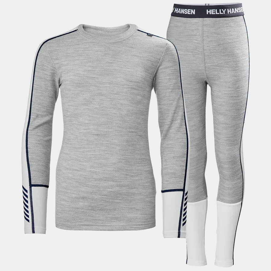 Helly Hansen Juniors' LIFA® Merino Midweight Base Layer Set Skiundertøj Børn - Grey Melange - Grey Melange