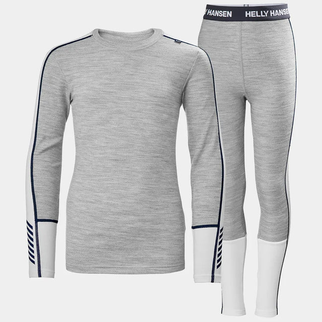 Helly Hansen Juniors' LIFA® Merino Midweight Base Layer Set Skiundertøj Børn - Grey Melange - Grey Melange