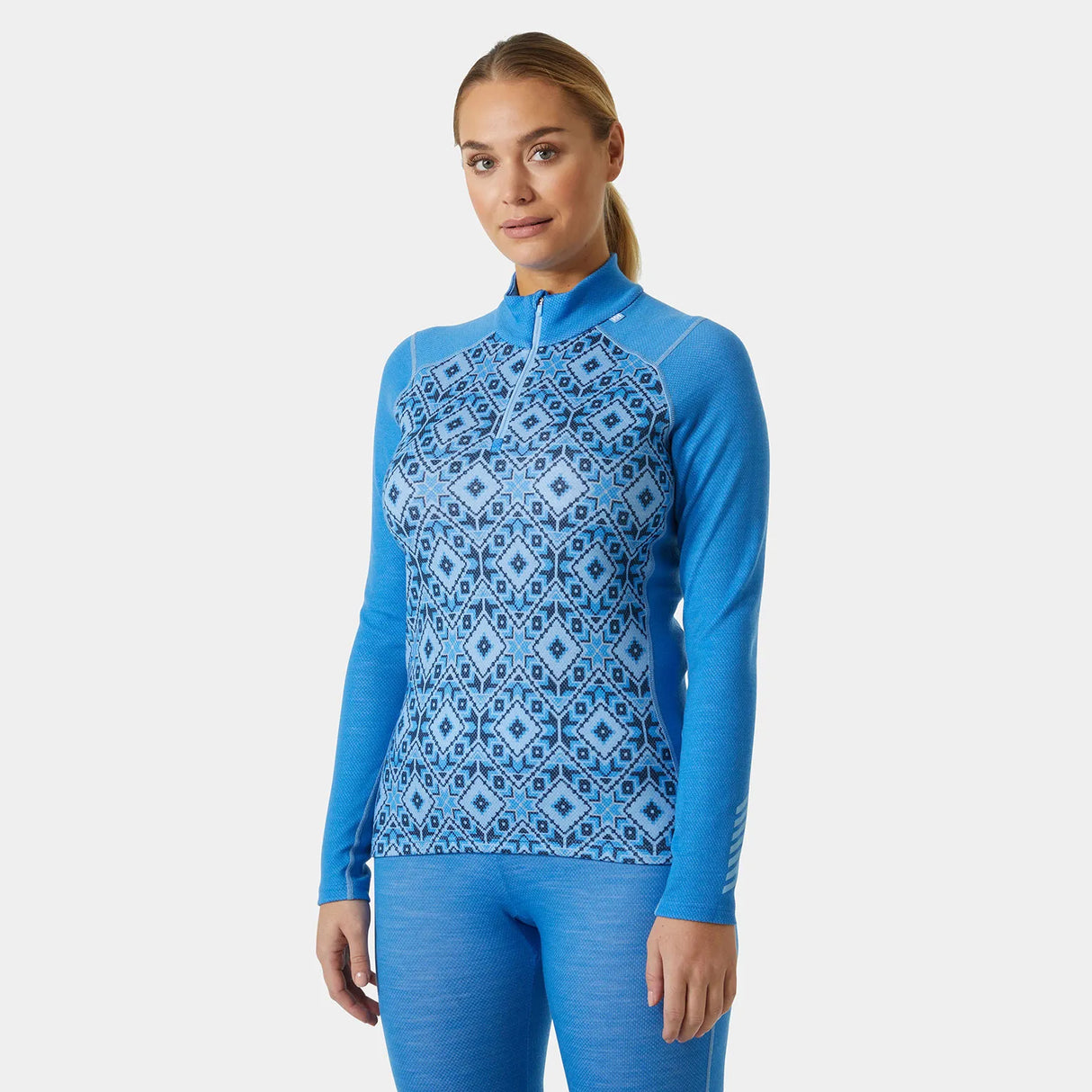 Helly Hansen Women's LIFA® Merino Midweight Graphic Half-Zip Base Layer Skiundertrøje Dame - Ultra Blue - Ultra Blue