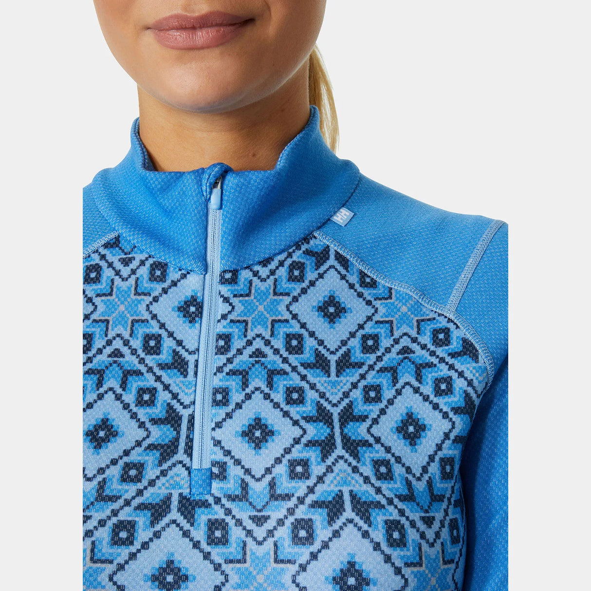 Helly Hansen Women's LIFA® Merino Midweight Graphic Half-Zip Base Layer Skiundertrøje Dame - Ultra Blue -