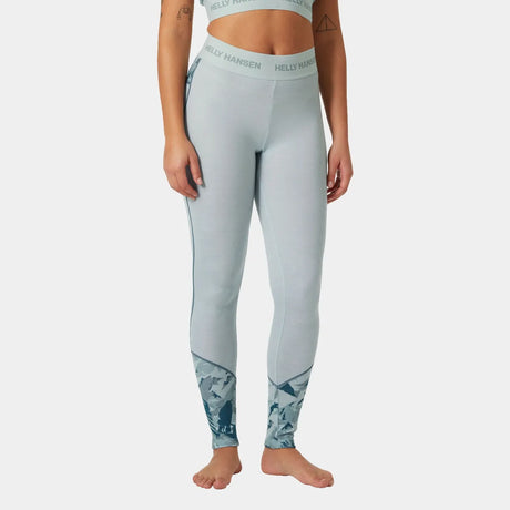 Helly Hansen Women’s Lifa Merino Midweight Graphic Base Layer Pants Skiunderbukser Dame - Green Mist - Green Mist