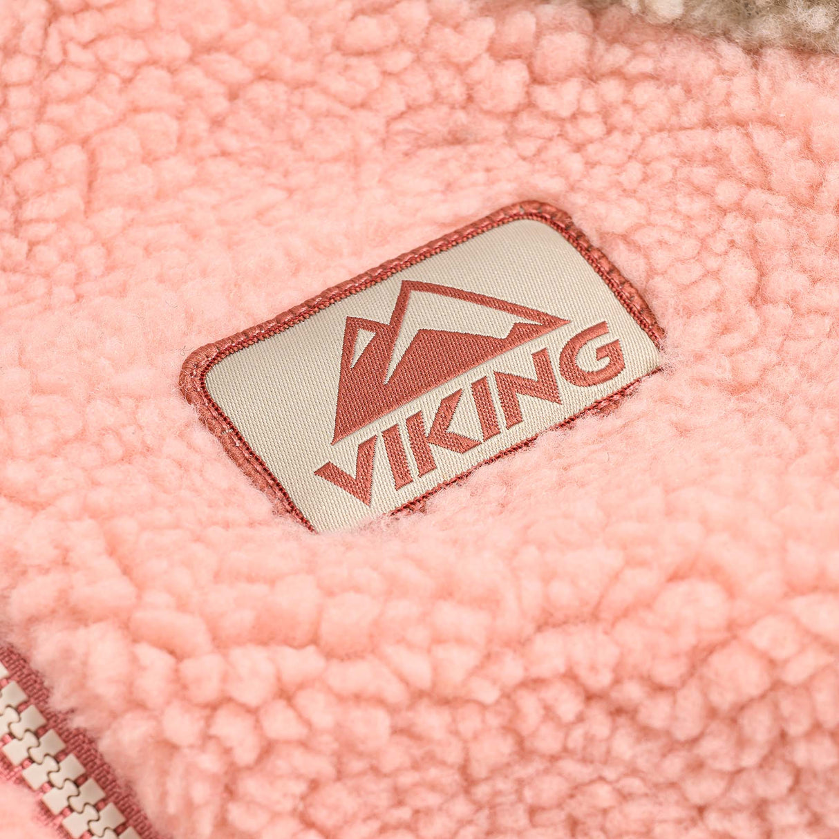 Viking Play Reversible Pile Jacket Vendbar Børnejakke - Pink/Cement -
