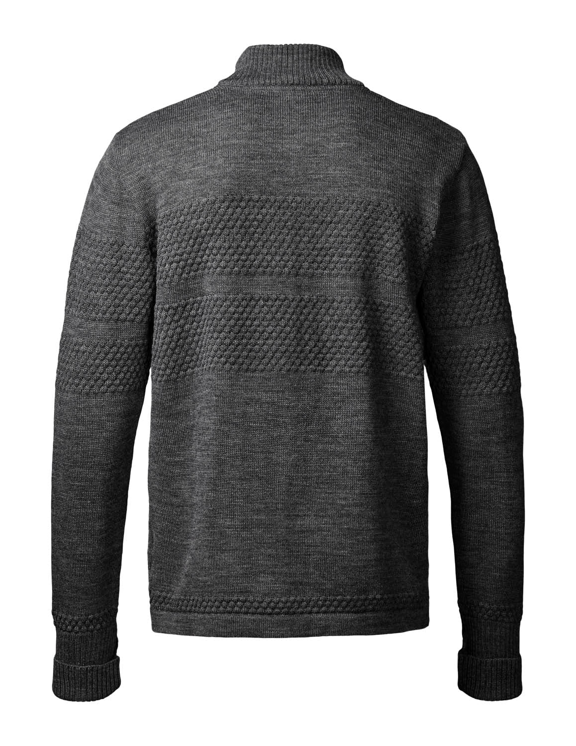 Clipper Saltum Cardigan Stand Up Collar Zip Sømandstrøje - Antracit Melange -