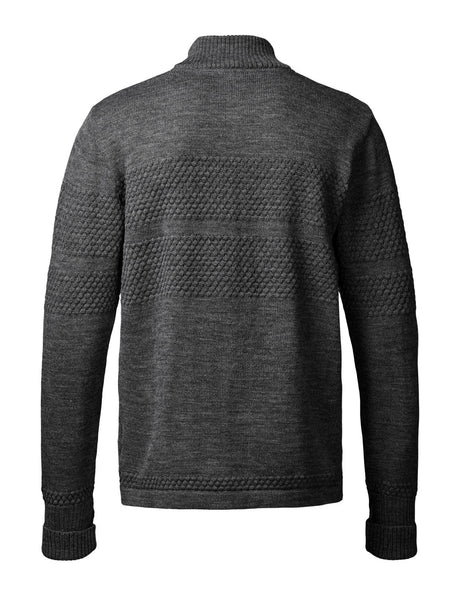 Clipper Saltum Cardigan Stand Up Collar Zip Sømandstrøje - Antracit Melange -