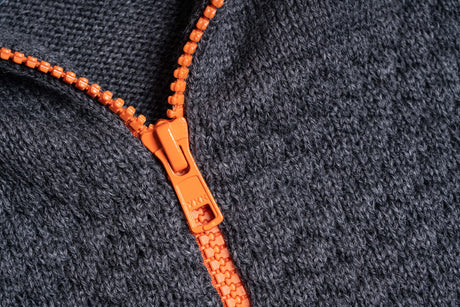 Clipper Saltum Cardigan Stand Up Collar Zip Sømandstrøje - Antracit Melange -