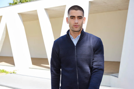 Clipper Saltum Windbreaker Cardigan High Neck Full Zip Sømandstrøje - Captain Navy -