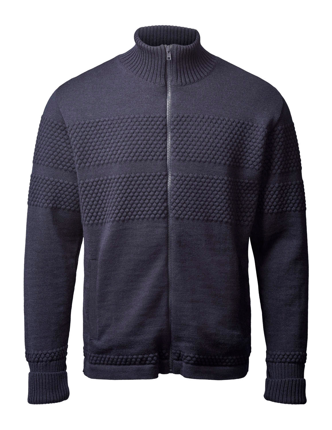 Clipper Saltum Windbreaker Cardigan High Neck Full Zip Sømandstrøje - Captain Navy - Captain Navy