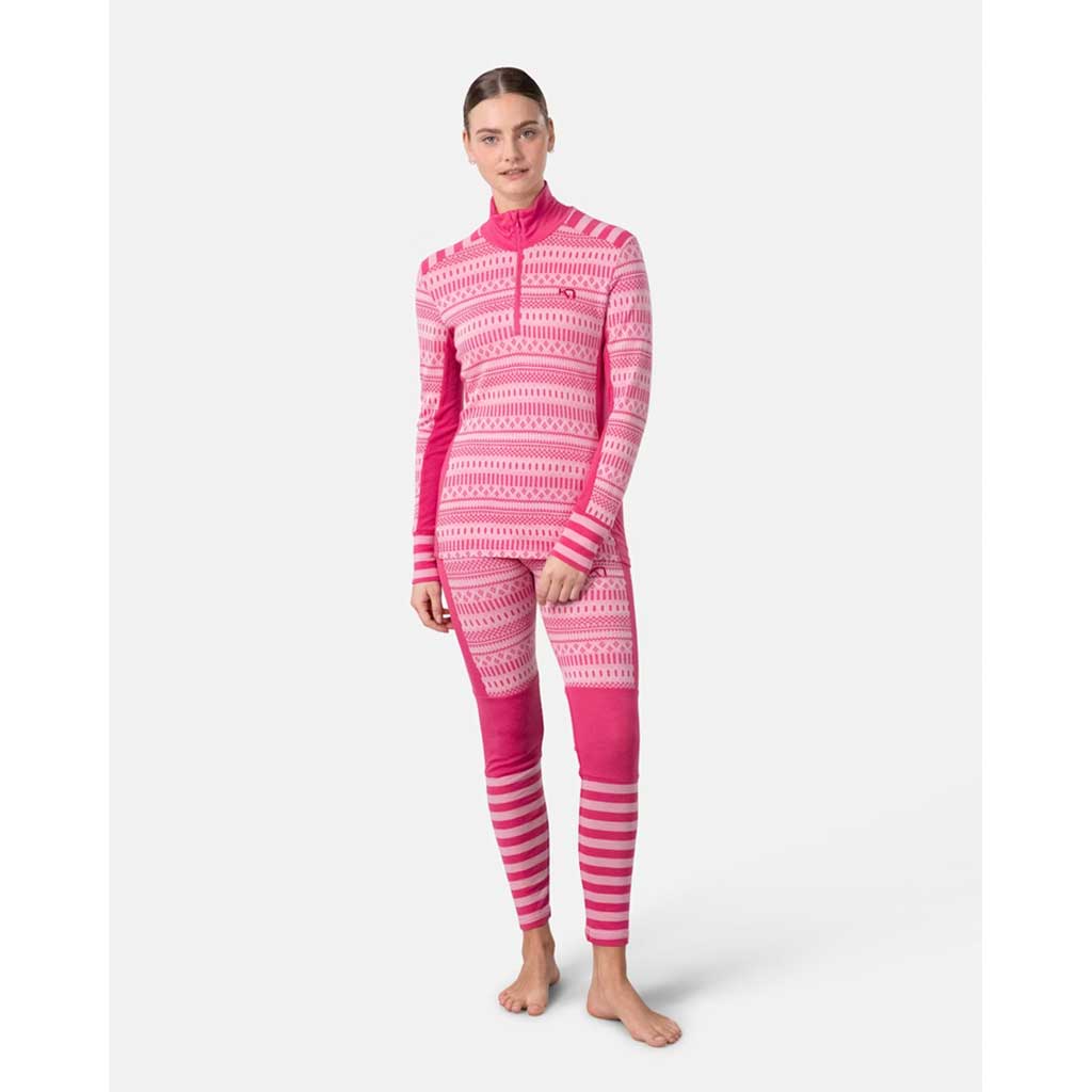 Kari Traa Åkle Half Zip Skiundertrøje Dame - Berry Pink -
