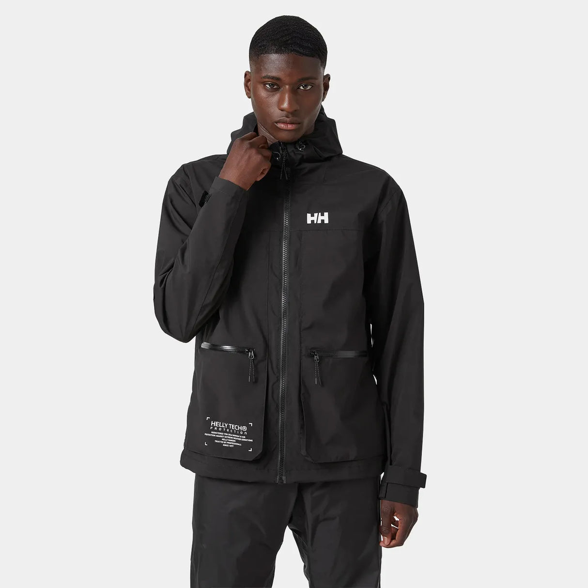 Helly Hansen Men's Move Hooded Rain Jacket Regnjakke Herre - Black - Black