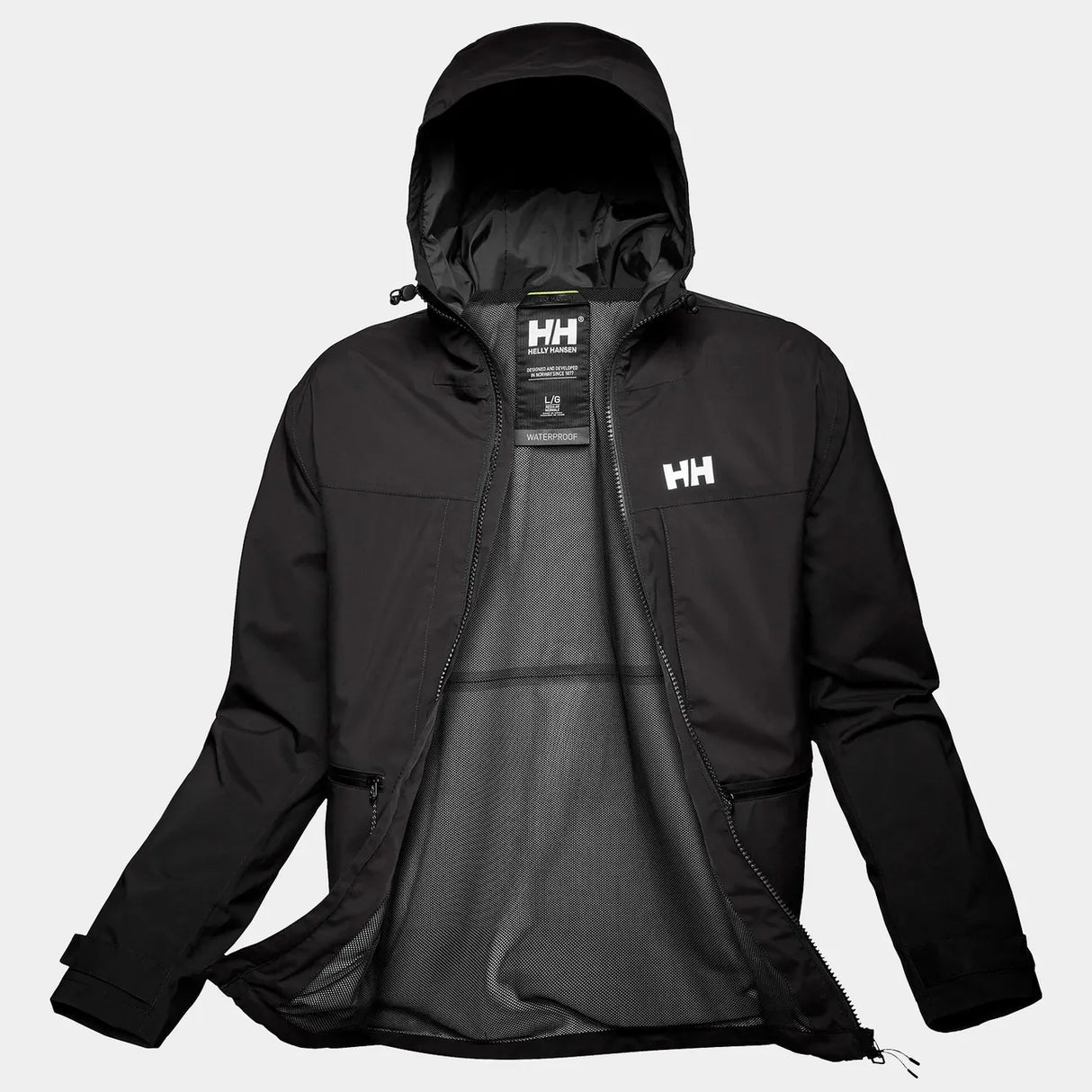 Helly Hansen Men's Move Hooded Rain Jacket Regnjakke Herre - Black -