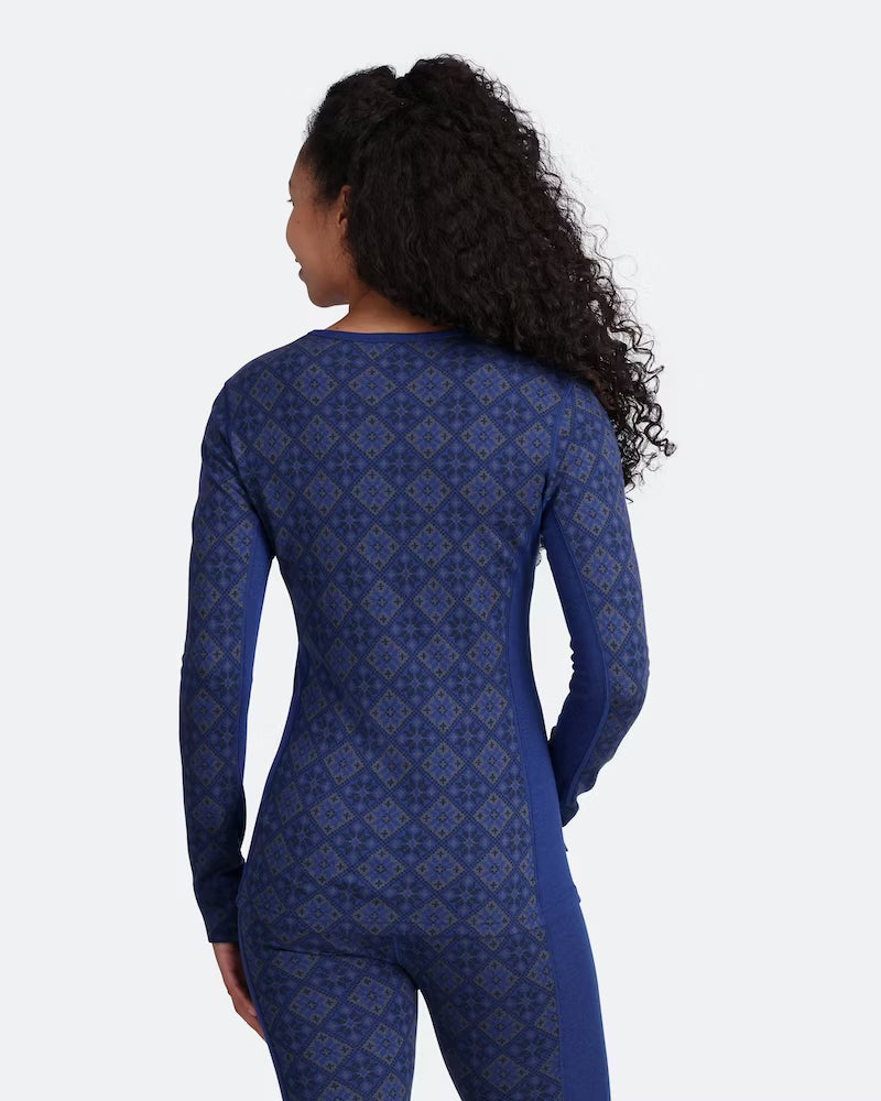 Kari Traa Rose Long Sleeve High Waist Skiundertøj Sæt Dame - Azure Blue -
