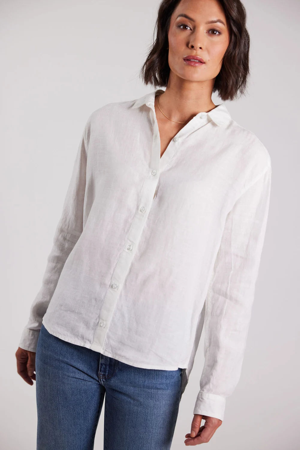 Sebago Linen Blouse Hørskjorte Dame - White