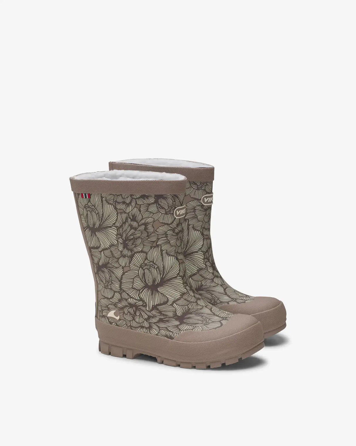 Viking Jolly Print Warm Kids Termostøvler Børn - Dusty Pink/Cream -
