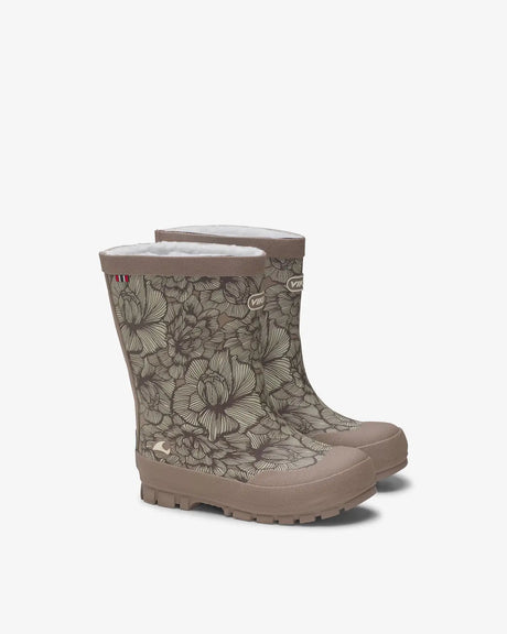 Viking Jolly Print Warm Kids Termostøvler Børn - Dusty Pink/Cream -