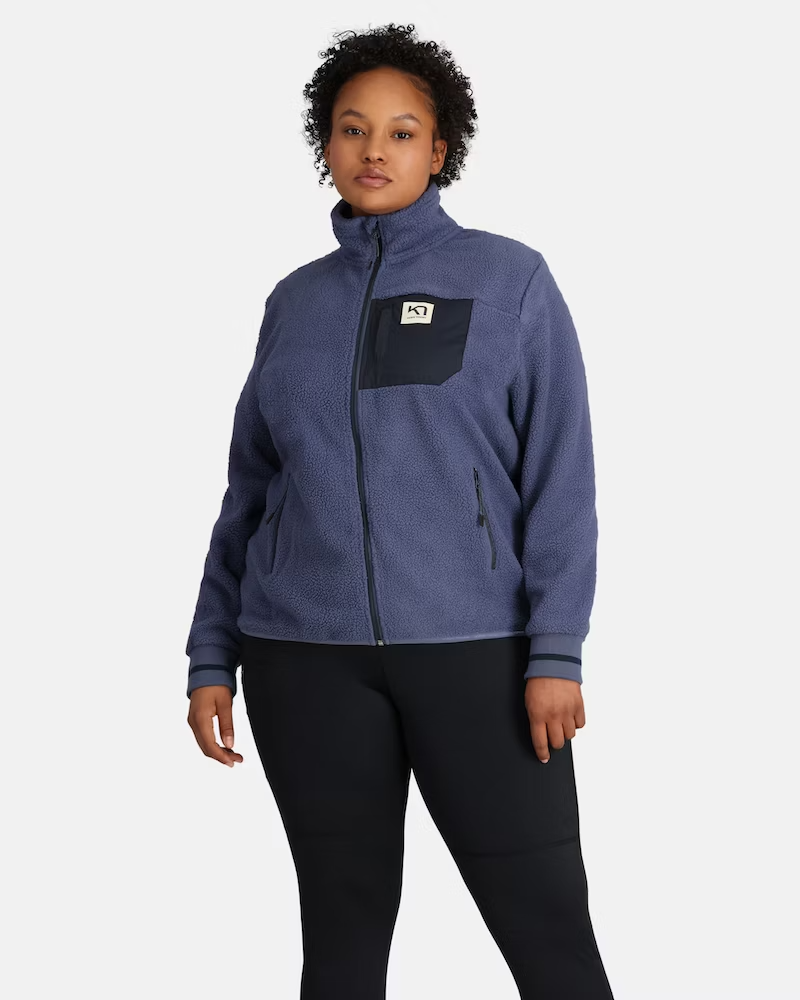 Kari Traa Røthe Midlayer Fleecetrøje Plus Size - Moon Blue