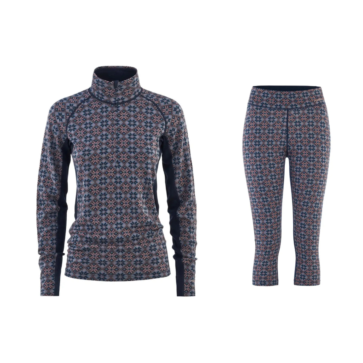 Kari Traa Rose Light Half Zip Capri Skiundertøj Sæt Dame - Royal - XL