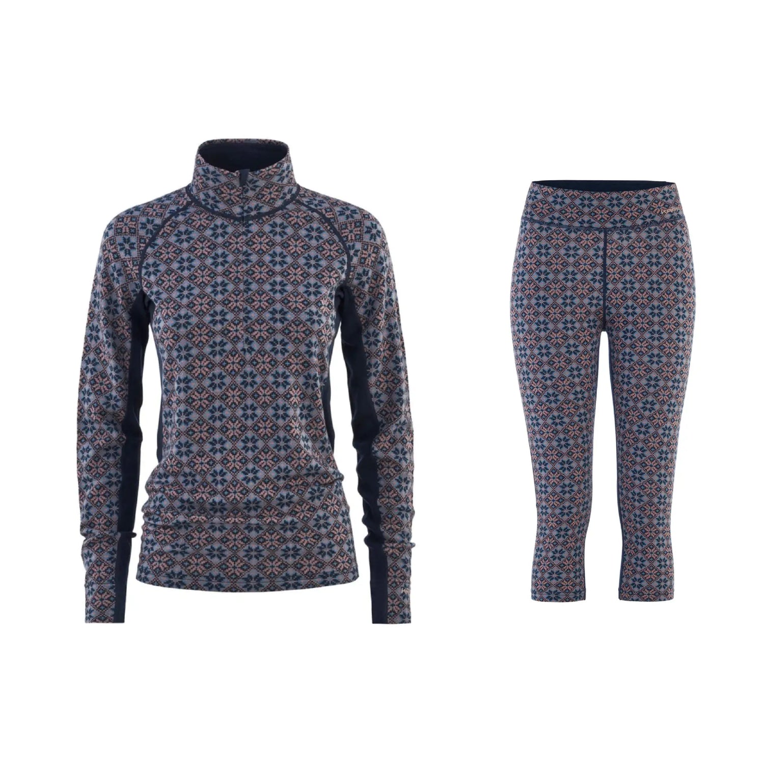 Kari Traa Rose Light Half Zip Capri Skiundertøj Sæt Dame - Royal - XL