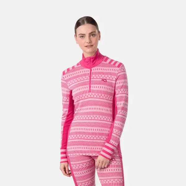 Kari Traa Åkle Half Zip Skiundertrøje Dame - Berry Pink - Berry Pink