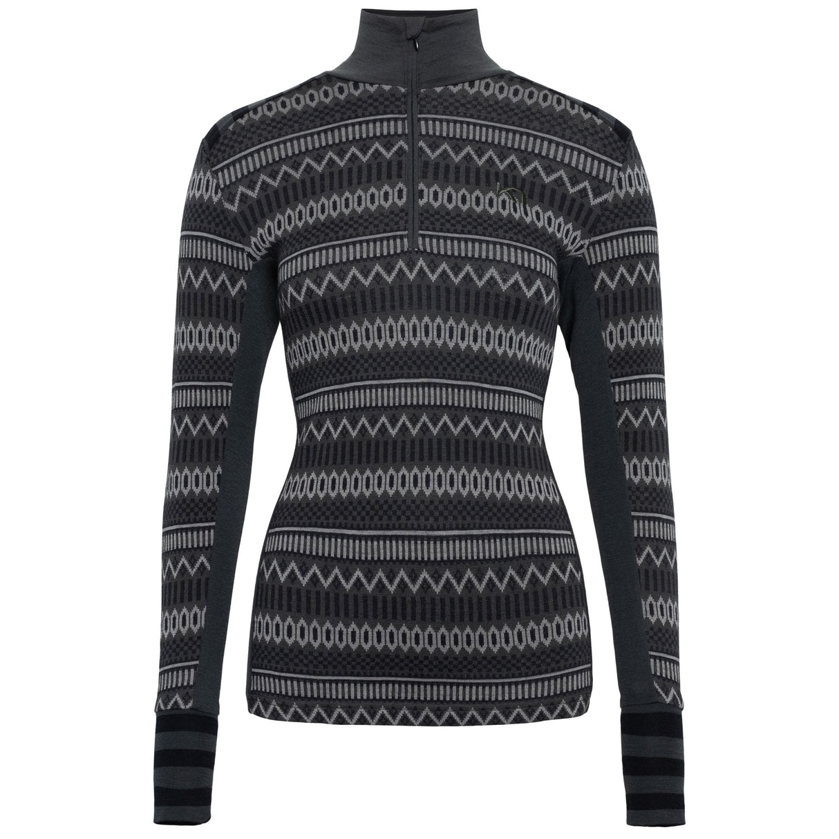 Kari Traa Åkle Half Zip & Klara Pant Skiundertøj Sæt Dame - Dark Grey / Black -