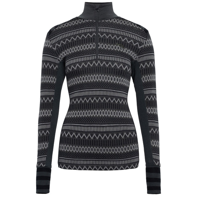 Kari Traa Åkle Half Zip & Klara Pant Skiundertøj Sæt Dame - Dark Grey / Black -