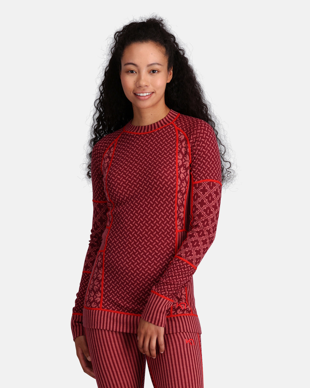 Kari Traa Smekker Long Sleeve Skiundertøj Sæt Dame - Rouge Red -