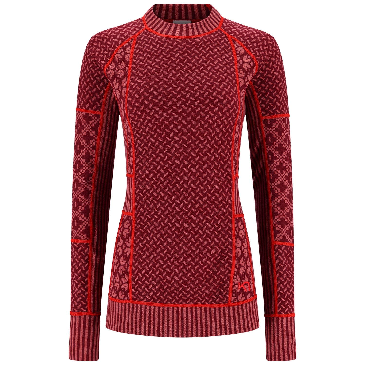 Kari Traa Smekker Long Sleeve Baselayer Skiundertrøje Dame - Rouge Red - Rouge Red
