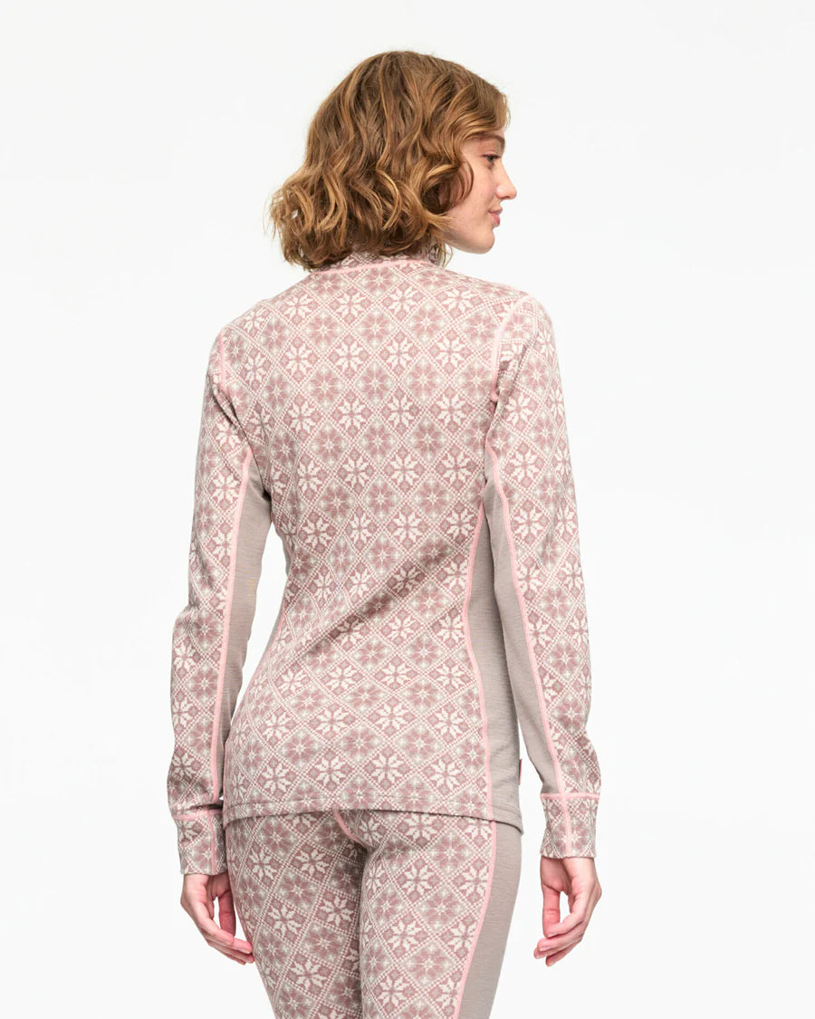 Kari Traa Rose Half Zip High Waist Skiundertøj Sæt Dame - Taupe -