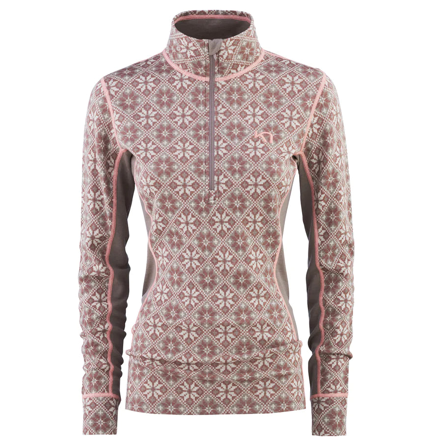 Kari Traa Rose Half Zip High Waist Skiundertøj Sæt Dame - Taupe -