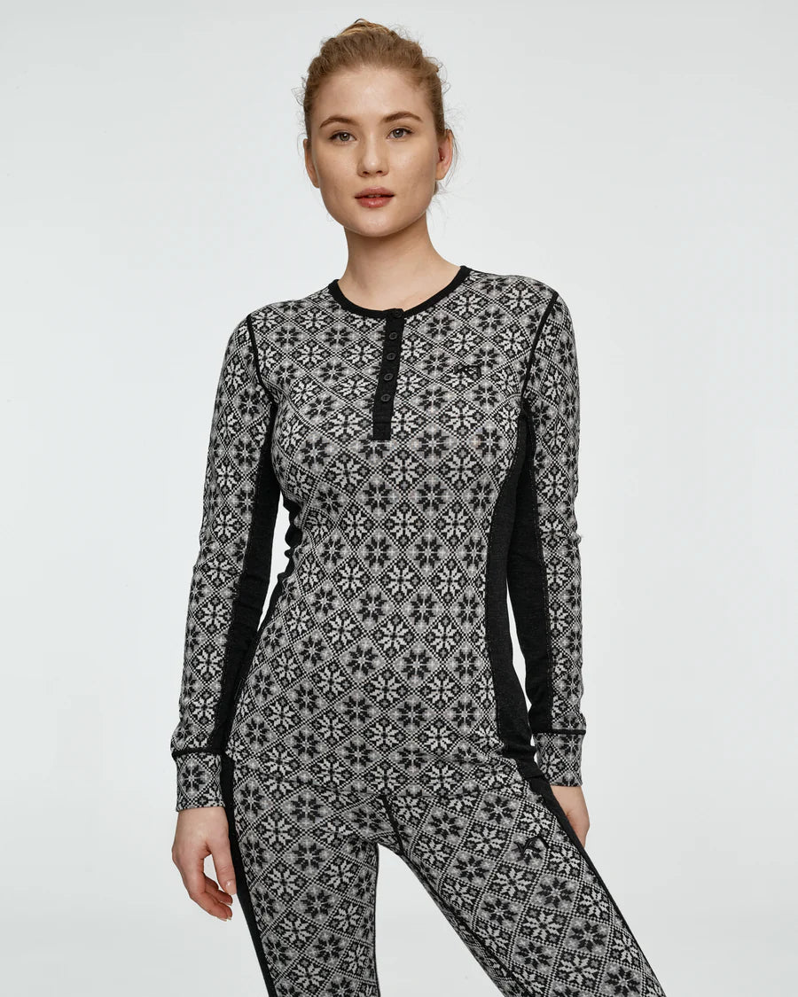 Kari Traa Rose Long Sleeve High Waist Skiundertøj Sæt Dame - Black -