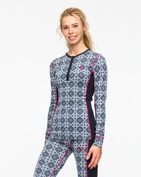 Kari Traa Rose Long Sleeve High Waist Skiundertøj Sæt Dame - Royal -