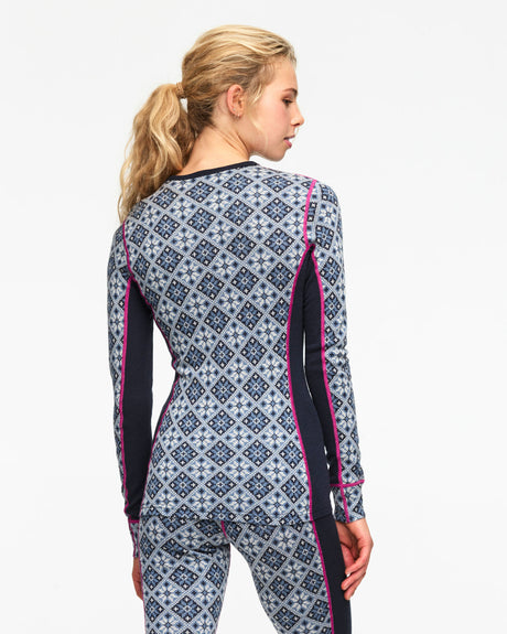 Kari Traa Rose Long Sleeve High Waist Skiundertøj Sæt Dame - Royal -