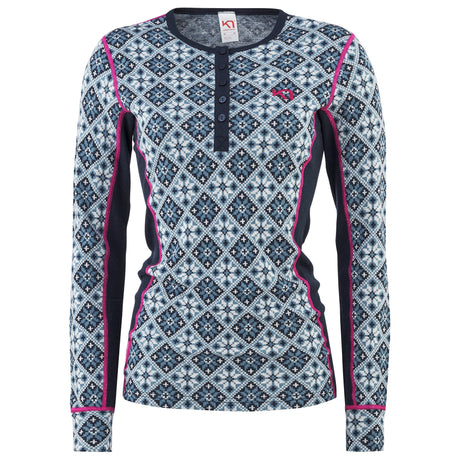 Kari Traa Rose Long Sleeve High Waist Skiundertøj Sæt Dame - Royal -